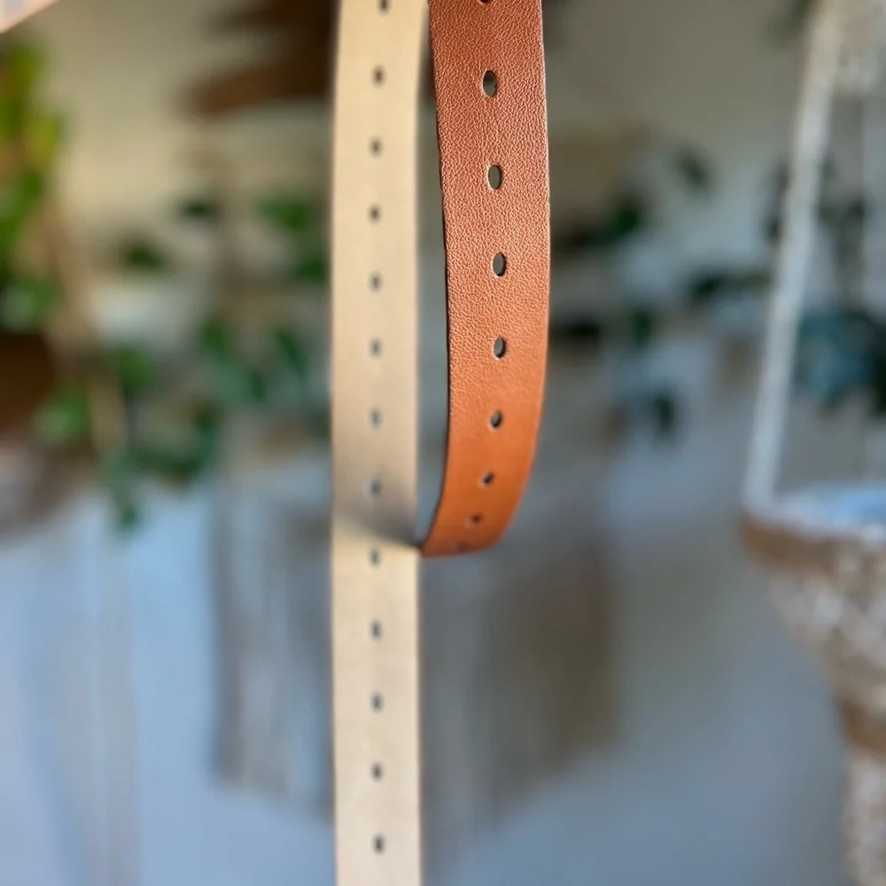 Target Brown Faux Leather Double Ring Belt 50” O-Ring Buckle Waist Hip Belt Boho